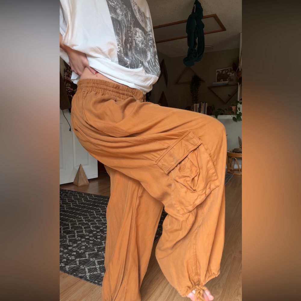Orange FREE PEOPLE balloon harem pant
